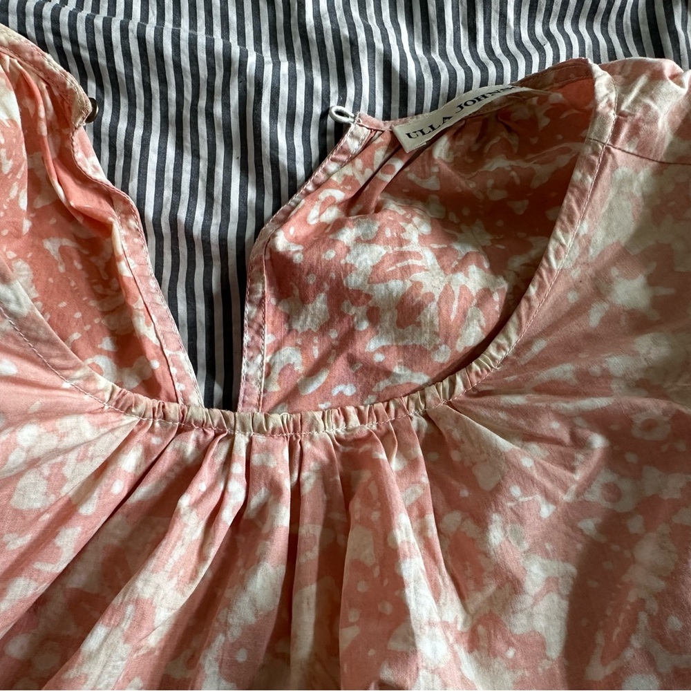 CLEARANCE Ulla Johnson Floral Ruffle Blouse in Pink and White--Size M - Picture 4 of 4